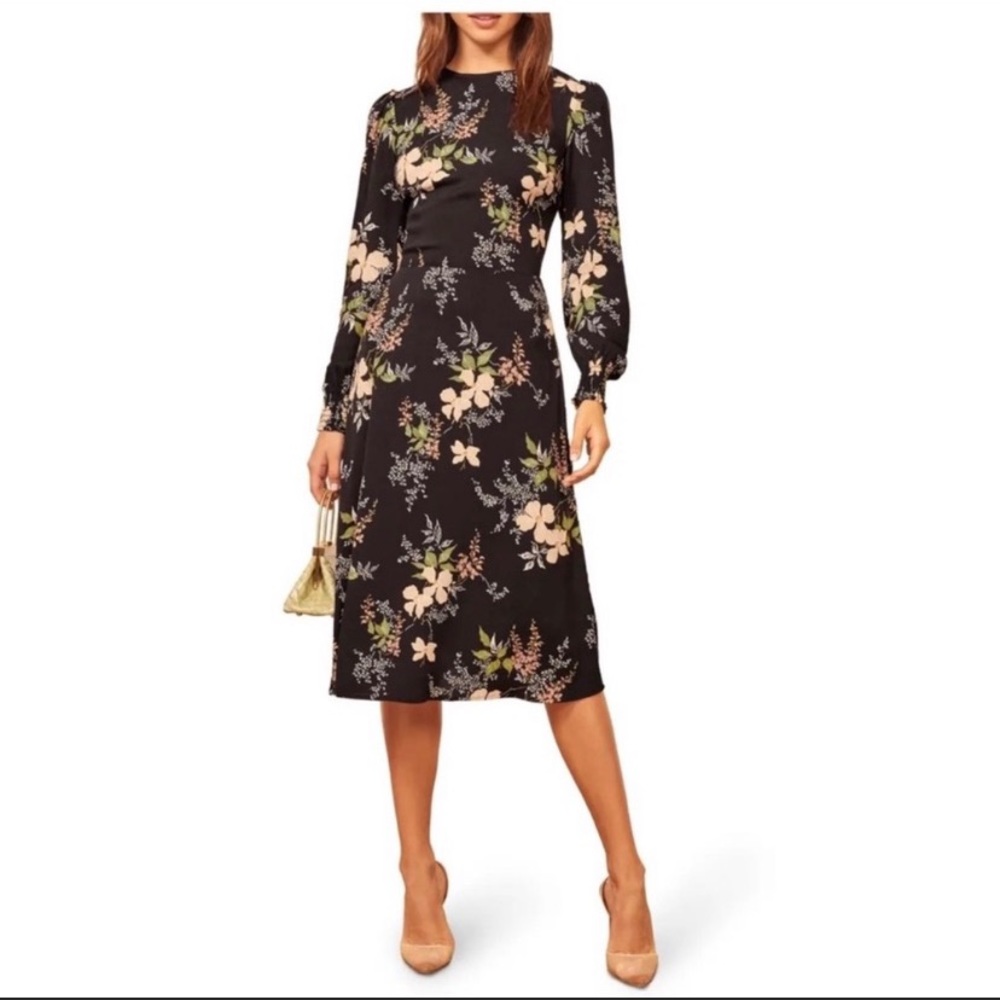Reformation Kemman Isabella Floral Midi Dress sz 2
